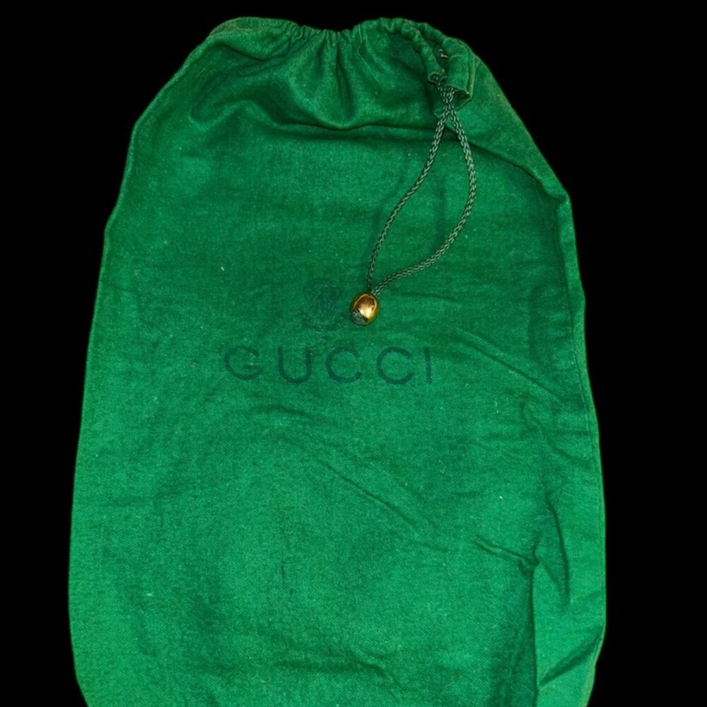 Gucci Green Velvet Drawstring Dust Bag with Gold Accent